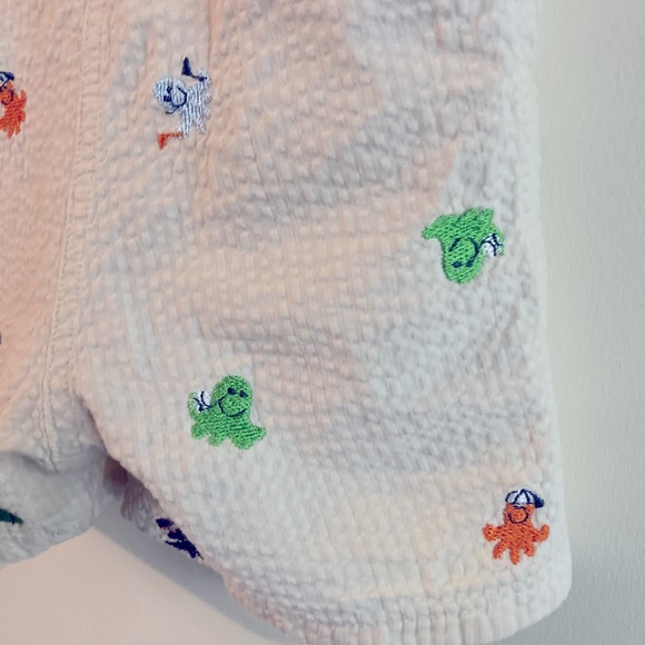 George Embroidered Octopus Short Overalls Toddler Size 24 Months 100% Cotton - Picture 3 of 4